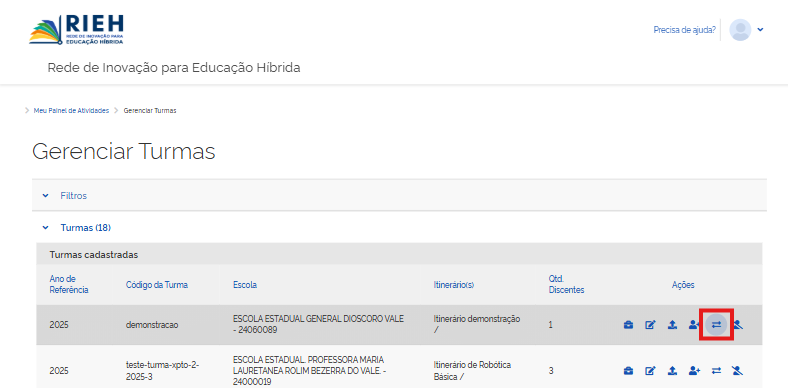 Turmas-Listagem